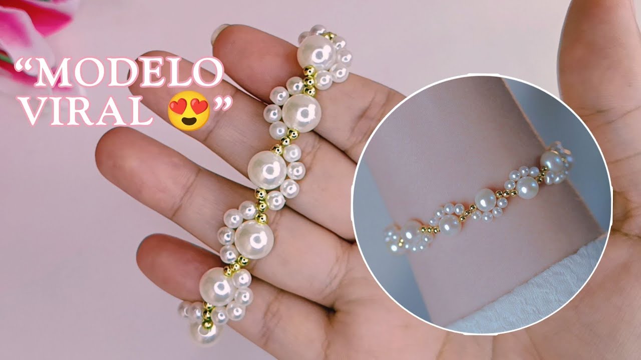 Ninguém acredita que essa pulseira de pérolas é tão fácil 😱”