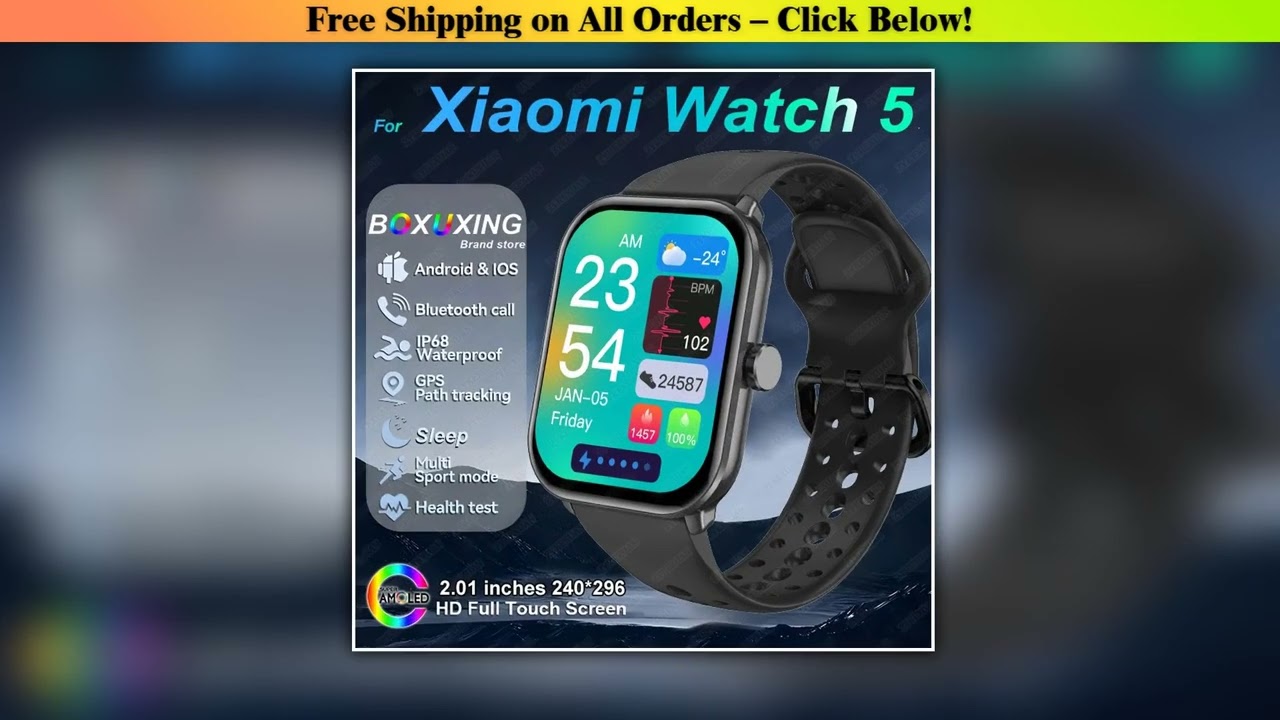 For Xiaomi Watch 5 Global Version Men Women HD AMOLED Display Heart Rate Bluetooth Call GPS Track W