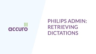 Philips SpeechLive - ADMIN - Retrieving dictations from authors