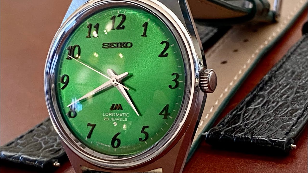 Vintage Serviced November 1971 Seiko LM Lord Matic 5601-9000 No Date,  Custom Dial - Ostrich Leather - YouTube