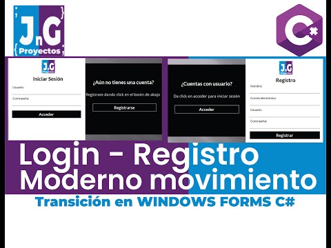 Crear login y registro en C#, moderno con movimiento - C# Windows Forms