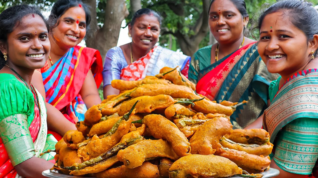MIRCHI BAJJI | మిరపకాయ బజ్జీలు | Chilli Bajji | Telangana Village Food