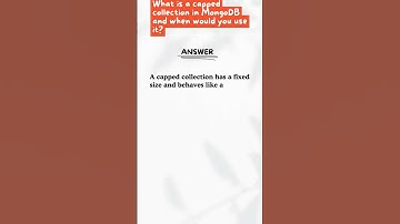 What Is a Capped Collection in MongoDB and When Would You Use It? #shorts #ytshorts #codewithchitra