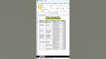 Blank Cells In Ms Excel 💯👌✅ / #realshahnawaj #excel #exceltips #microsoftexcel #shorts #viralvideo