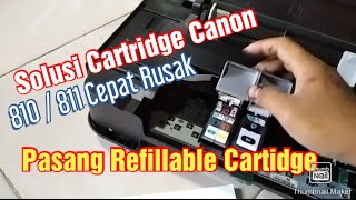Cara Refill Isi Ulang Tinta Warna Cartridge Canon 811 Color Ink Canon ip2770 MP287 MP258 MP237