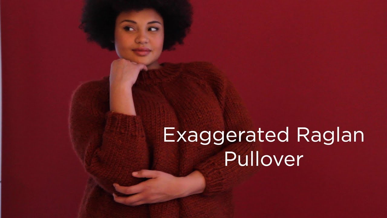 Exaggerated Raglan Pullover Knit With Wool-Ease® Thick & Quick