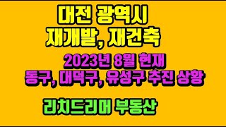 23년 8월 기준 대전 재개발,재건축 구역 중 동구, 대덕구, 유성구 추진현황 - 리치드리머 민경환소장