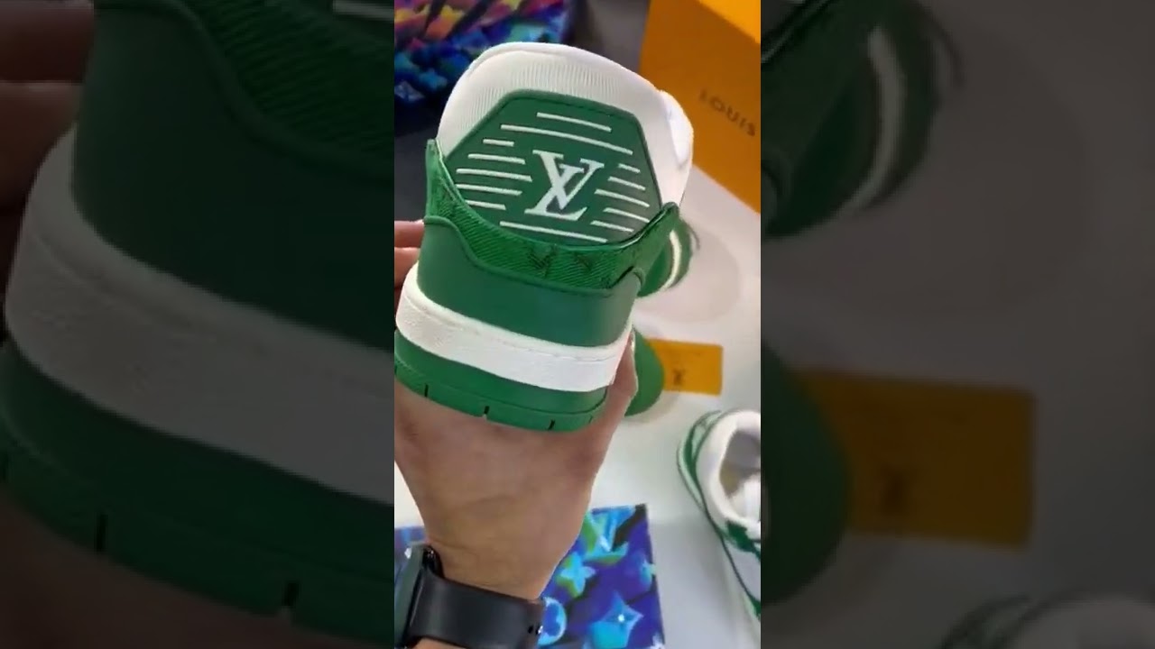 TÊNIS LOUIS VUITTON TRAINER ' GREEN MONOGRAM DENIM ' - Os melhores