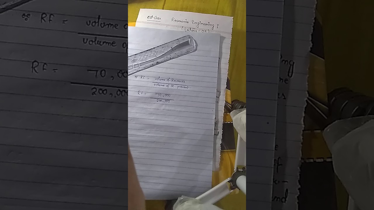 Recovery Factor Basic Numericals and Concept of Resourse and Reserve