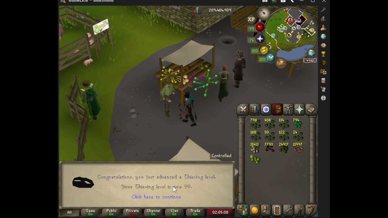OSRS 99 Thieving levelup
