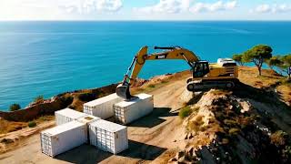 Building My Dream AI Container House on a Cliff! 🌊 (Ocean View)