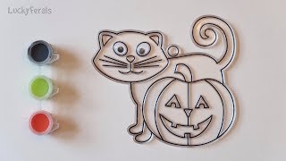 Let's Paint A Black Cat Suncatcher - Cats Crafts Halloween Art Painting