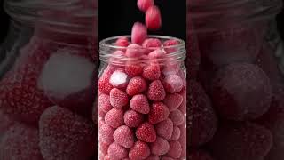Filling a Glass Jar with Strawberry Bonbons to the Brim! 🍓| Satisfying ASMR