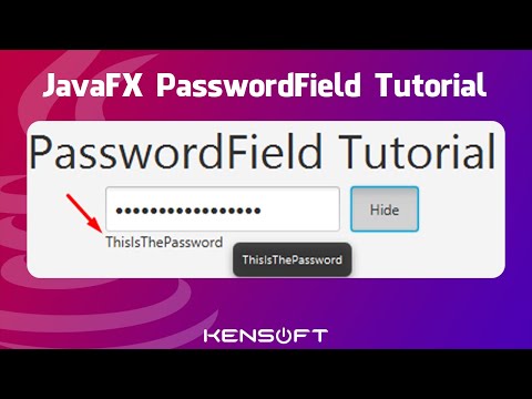 JavaFX PasswordField Tutorial For Beginners