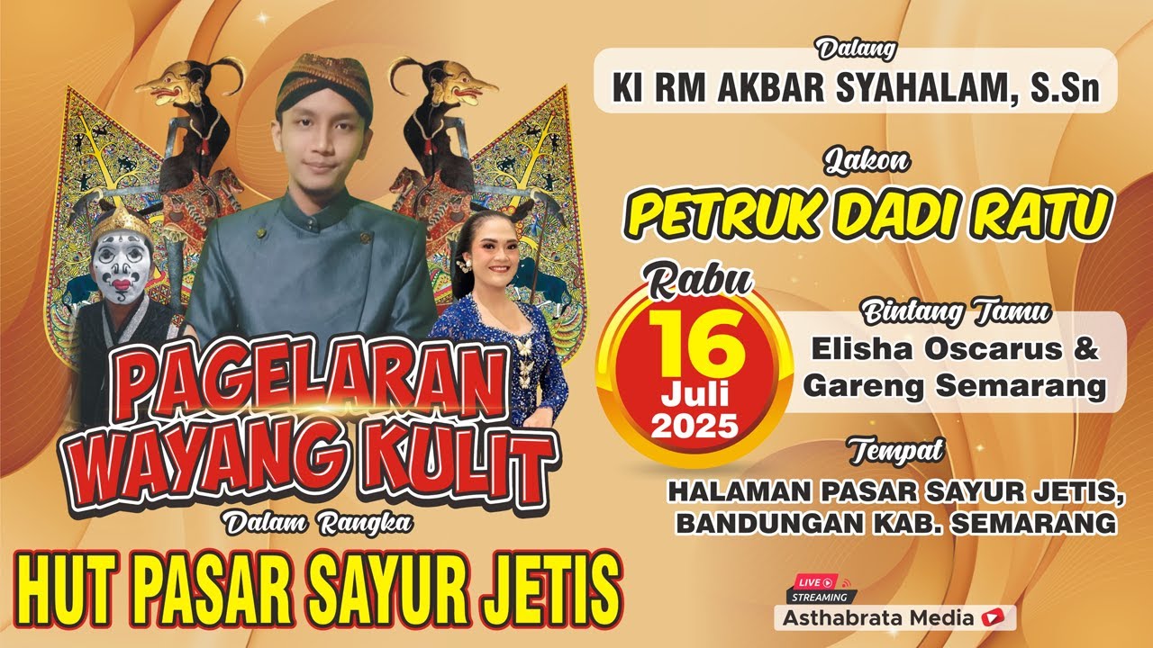 WAYANG KULIT KI R M AKBAR SYAHALAM S.SN // LAKON PETRUK DADI RATU // BT GARENG SEMARANG & ELISHA O A