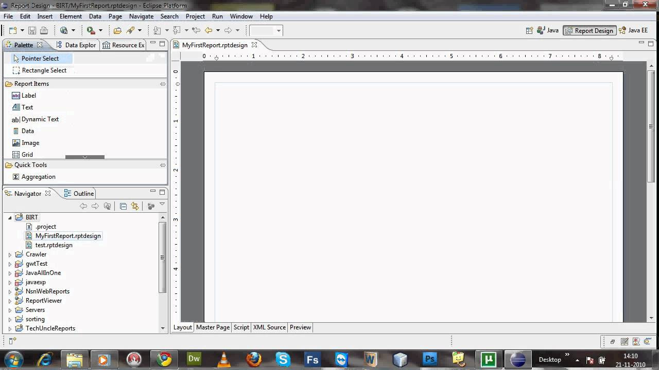 Update Your first BIRT report in eclipse designer -Part 1