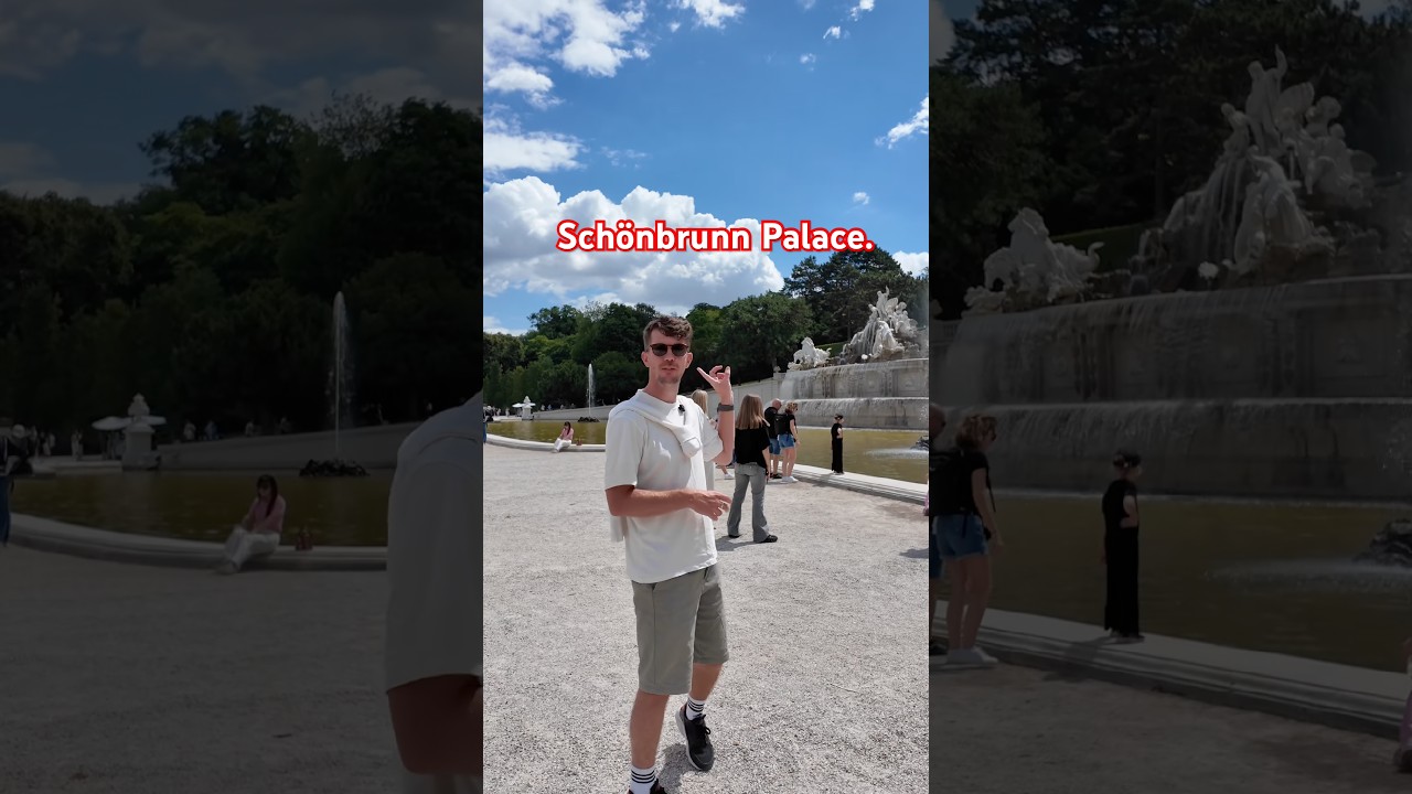 Standing in front of the Neptune Fountain at Schönbrunn Palace! The scale of the garden is unreal 🤯