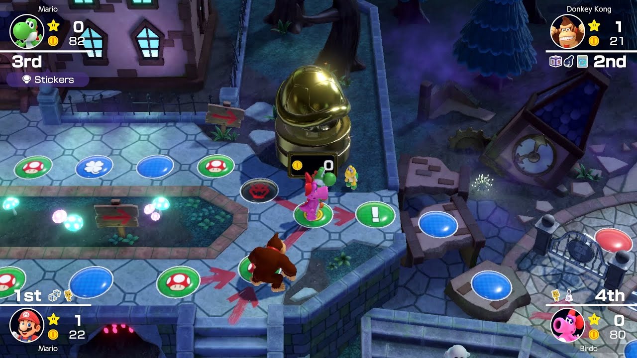 Mario Party Superstars #1024 Horror Land Yoshi vs Mario vs Donkey Kong vs Birdo