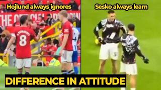 When Hojlund ignores Bruno’s advice whilst Sesko stays humble and listens!