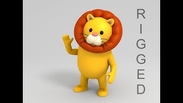 3dmodel rigged lion character at 3dexport.com