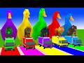 Long Slide Game with Cow Elephant Gorilla Hippopotamus Tiger 3d Animal Game Funny 3d Animals