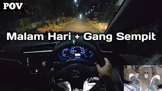NIGHT   NARROW ALLEY ‼️ Manual Car Driving Tutorial at Night #learntodrive