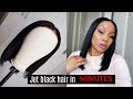 DYE YOUR HAIR JET BLACK in Minutes | WATER COLOR METHOD