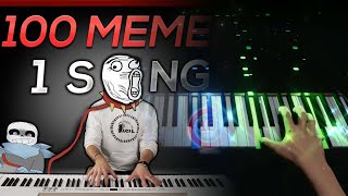 100 MEMES in 1 SONG (in 10 minutes) | PACIL | Piano Cover | Piano Tutorial