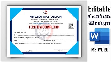 How to Create Premium Attractive Academic Certificate Design In Microsoft Word|| Certificate Design