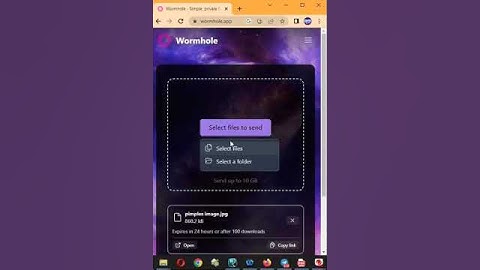 Send or share 10gb files for free  Wormhole.app - Amazing web site
