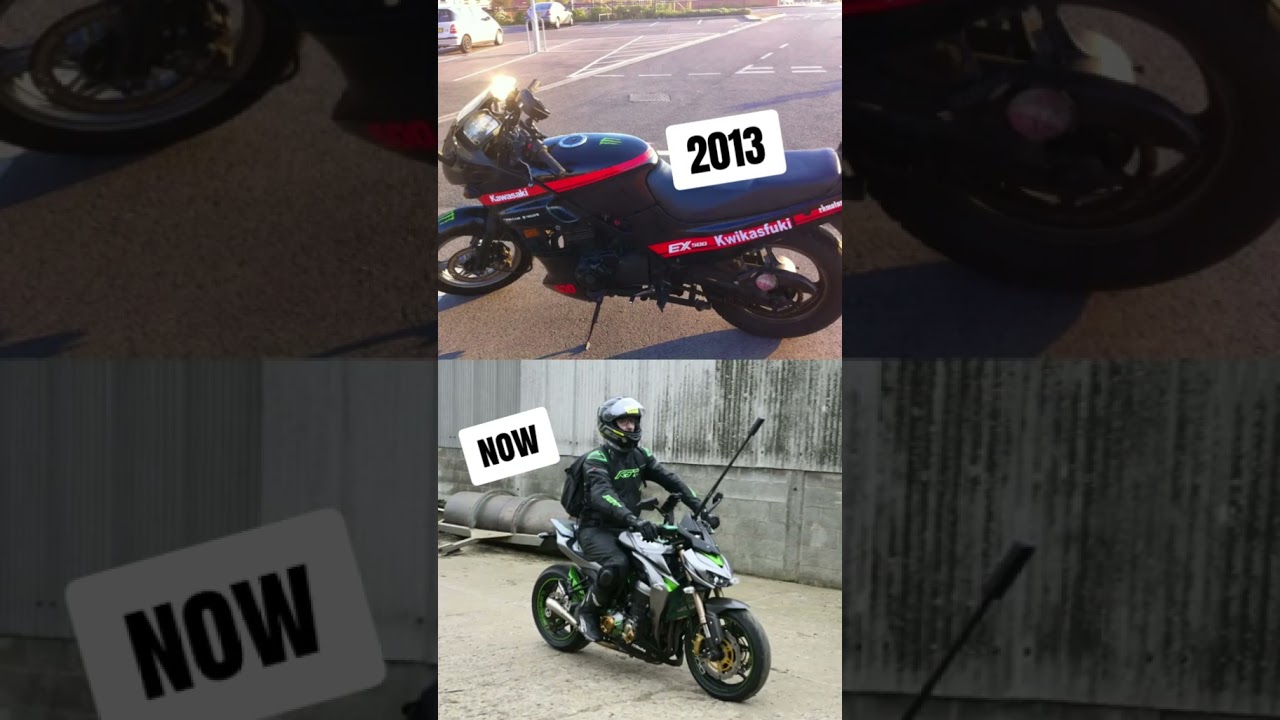 Then and now. upgraded a little bit over the years. #kawasaki