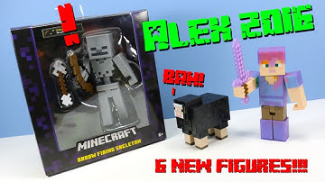 Minecraft 2016 Mattel 5 inch Action Figures Armor Up Alex Skeleton & Shear-able Sheep