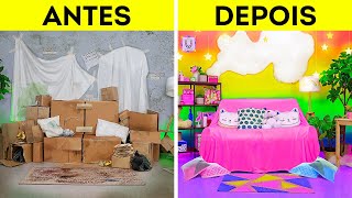 DESAFIO DE TRANSFORMAÇÃO DE QUARTOS DE RICOS VS POBRES 📦 Dicas Sábias Para Todos, Por 123 GO! TRENDS