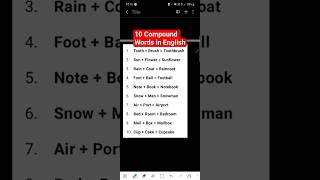 10 Compound Words in English | Learn English Vocabulary for Beginners