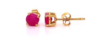10K Yellow Gold Ruby stud earrings