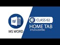 MS word for beginners - styles & editing - class 02