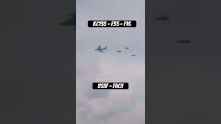 KC 135 (con el stratotanker fuera) F-35 y F-16 por Santiago de Chile 🇨🇱.
