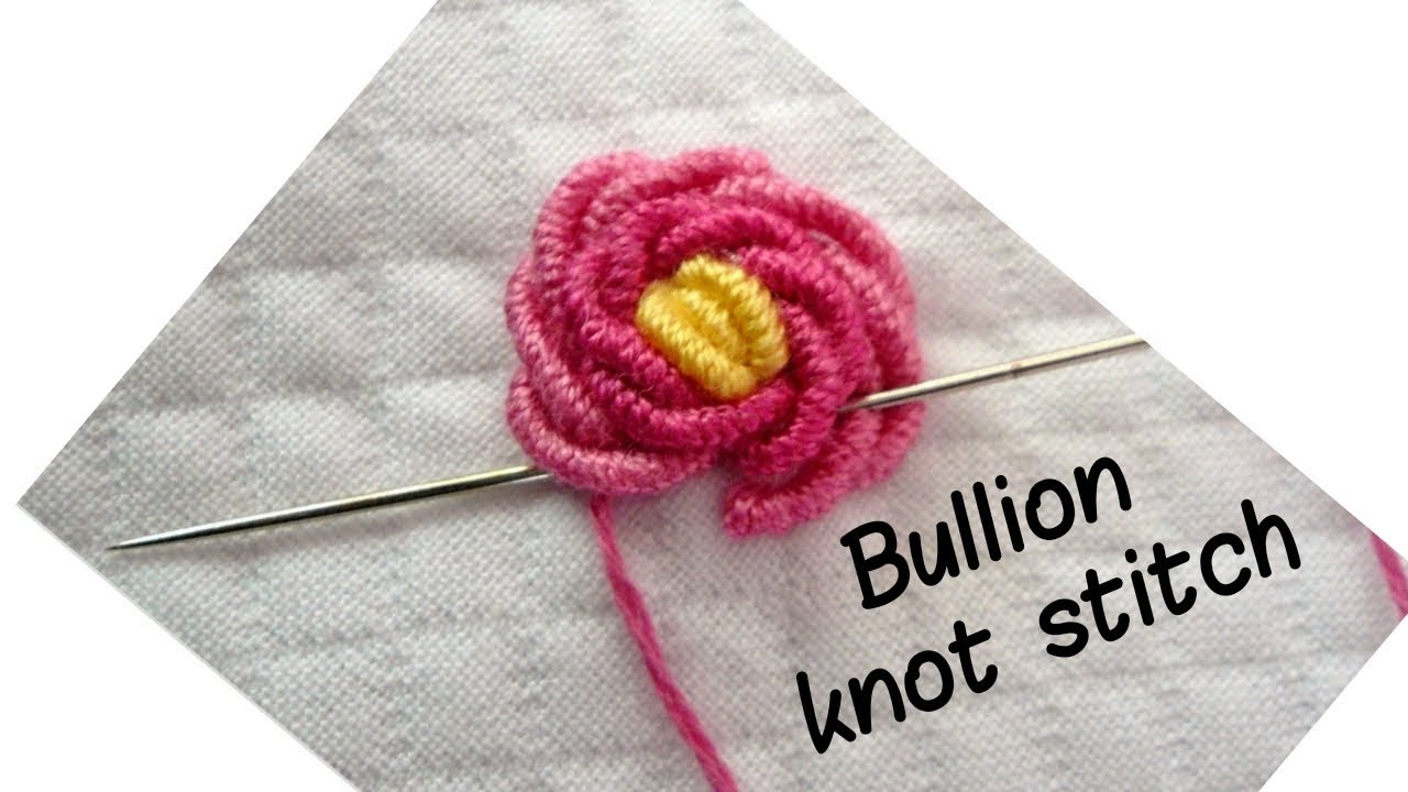 How to put bullion knot bullion stitch Easy Baraancreations YouTube