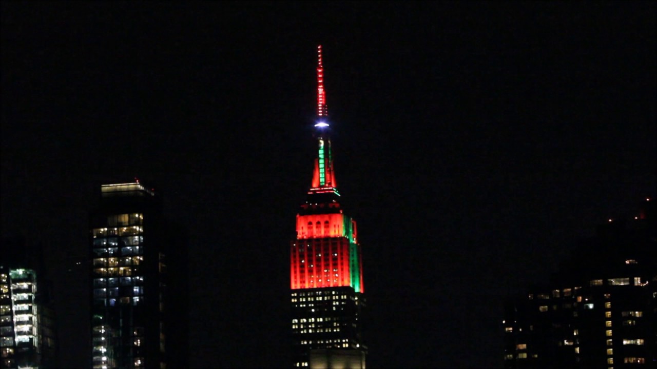 empire state building christmas light show 2016 youtube empire state building light show 2018