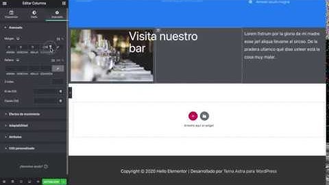 Superponer columnas en Elementor con márgenes negativos