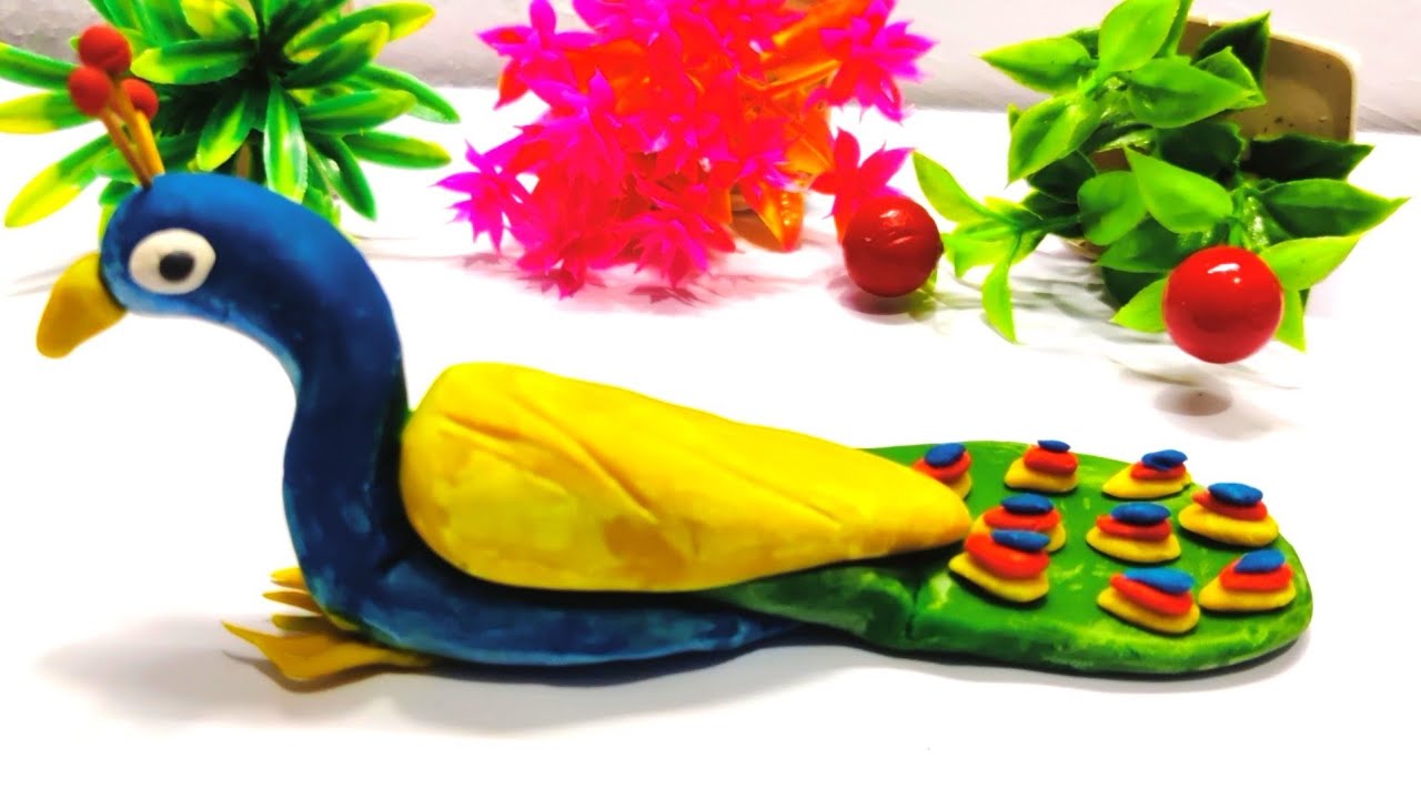 How To Make Peacock/Mor With Clay | DIY Clay peacock tutorial Clay ka ...