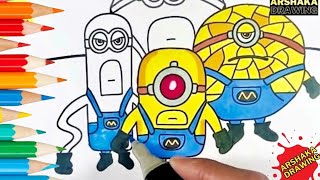 Celebrity All Mega Minions Coloring Page Tutorial | How to Color Despicable Me 4 Characters | Part2 Wealth