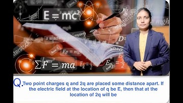 Two point charges q and 2q are placed some distance apart. If the electric field at the location …….