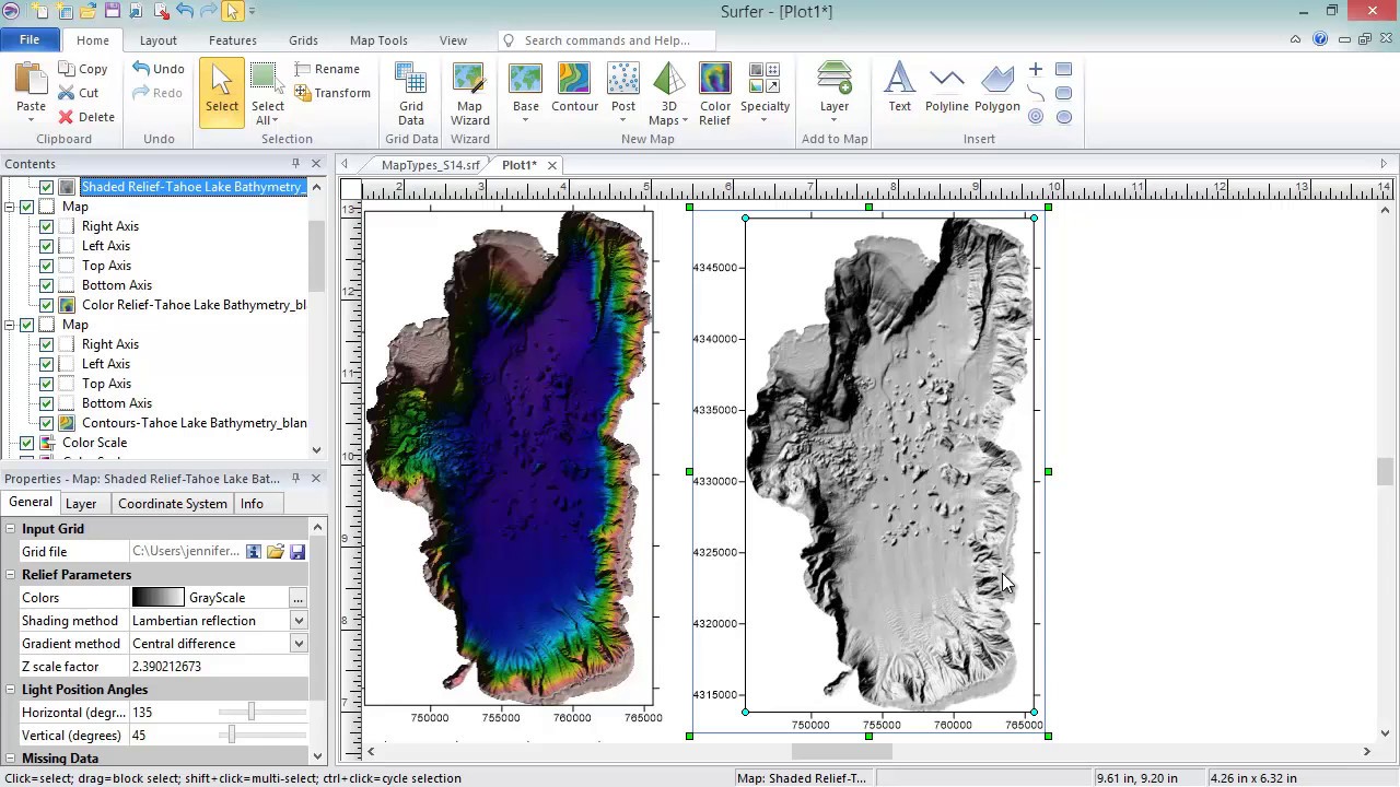 Surfer 14 - Rodzaje map