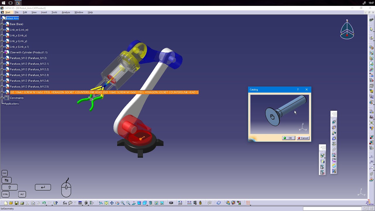 CATIA V5R2018 - Inclusão de peças padronizadas em montagens - YouTube