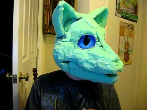 Arctic Fox Fursuit Head WIP Moving Jaw Test - YouTube