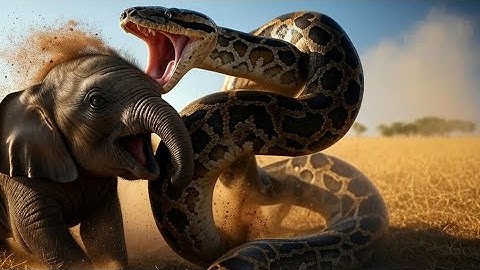 Giant python attacks baby elephant !.Video Ai