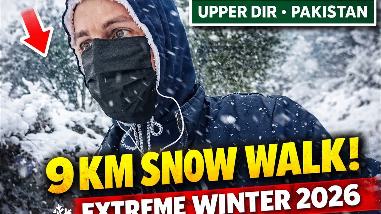 9 Kilometers Walking in Heavy Snow | Snowfall 2026 in Upper Dir Pakistan | Adil Talks 