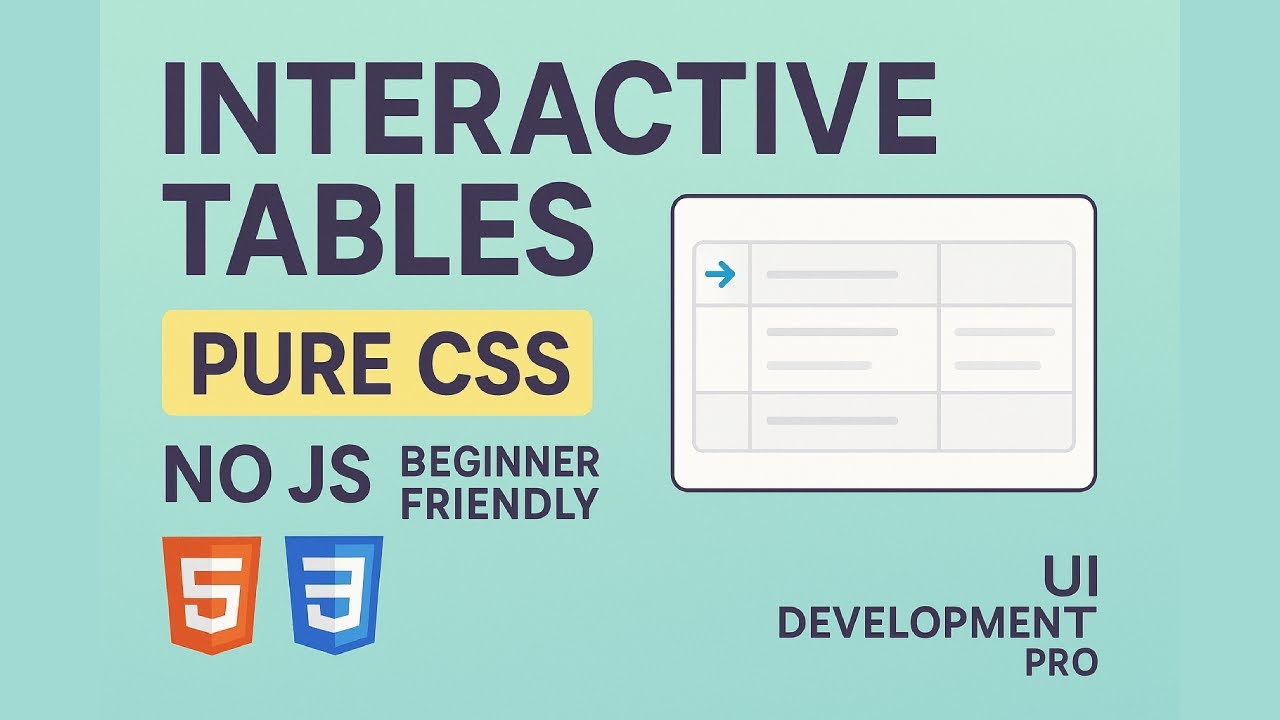Build INTERACTIVE HTML Tables with PURE CSS in Minutes | HTML CSS Table ...