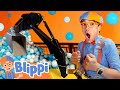 Excavator Indoor Playground Ball Pit Game with Blippi! | Vehicles For Kids | Fun Educational Videos